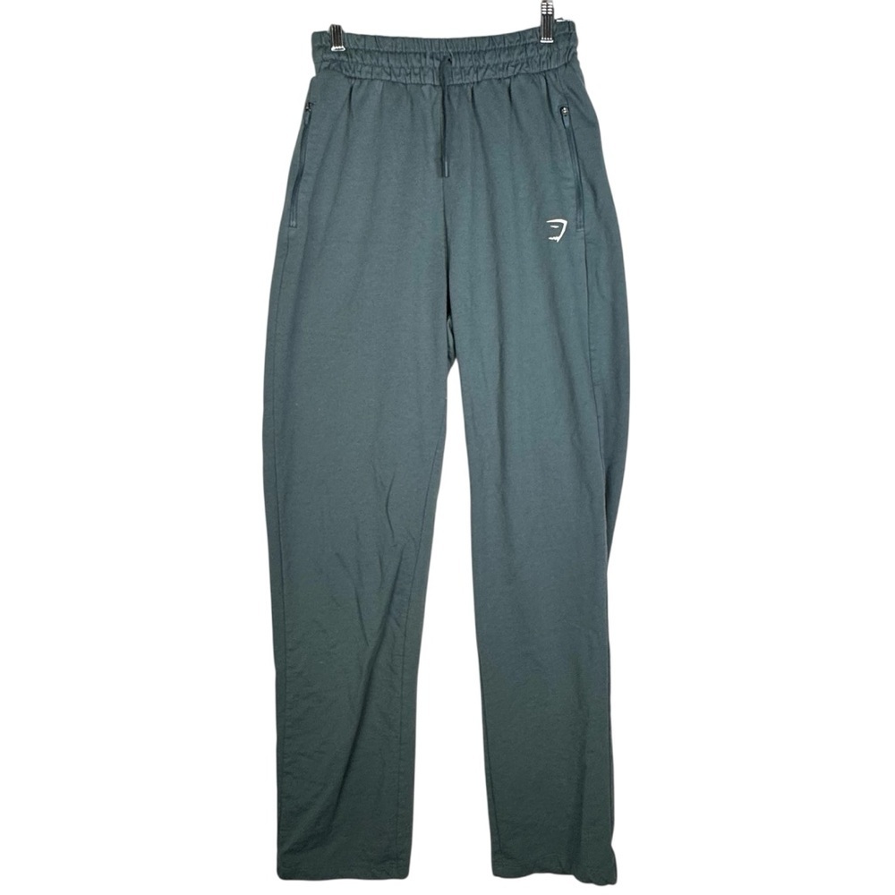 Gymshark Gray Drawstring Elastic Waist Straight Leg Joggers Zip Pockets Women S